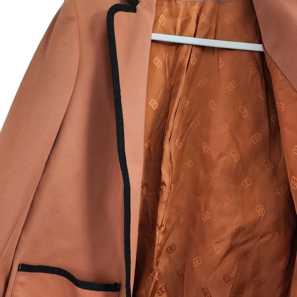 Givenchy Sport Blazer Womens 10 Brown Orange Open Jacket Office Career Button‎ - Picture 4 of 8